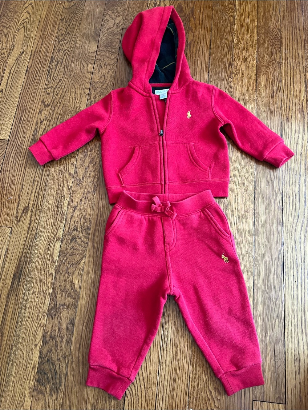 Ralph Lauren Red Hooded Sweatshirt & Joggers Set